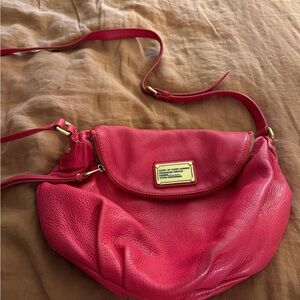 Marc by Marc Jacobs Orange/Red Pebbled Leather Crossbody with Gold Plate